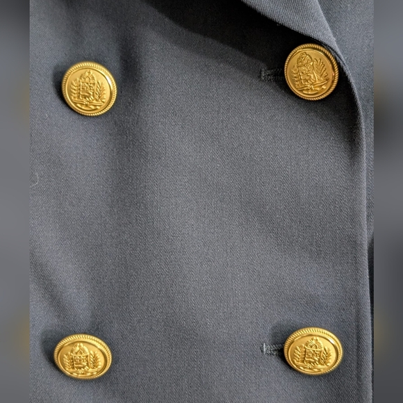 VTG NWT Saks Fifth Avenue women's 100% wool navy double-breasted blazer size 10 - Picture 7 of 7